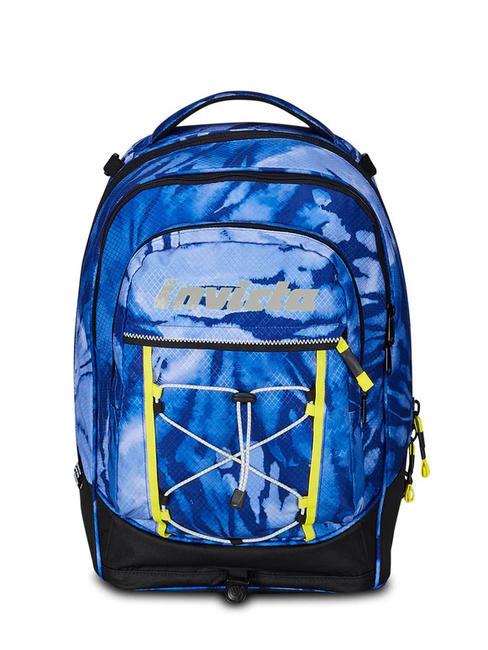PLUS GRS FANTASY Abnehmbarer Trolley-Rucksack blauer Shibori - Rucks&auml;cke mit Trolleyfunktion