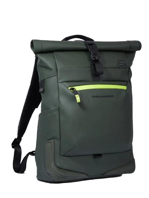 CORNER SPECIALE GOMMATO Rolltop-Rucksack für 15,6-Zoll-Laptop GRÜN - PC-Rucksäcke