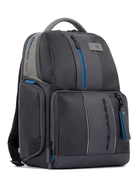 Rucksack URBAN FAST-CHECK, 15,6-Zoll-PC-Halterung, aus Leder schwarz grigiongr - PC-Rucksäcke