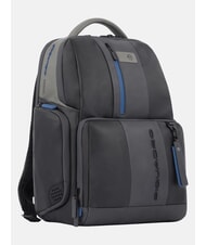 PIQUADRO Rucksack URBAN FAST-CHECK, 15,6-Zoll-PC-Halterung, aus Leder schwarz grigiongr - PC-Rucks&auml;cke - 2