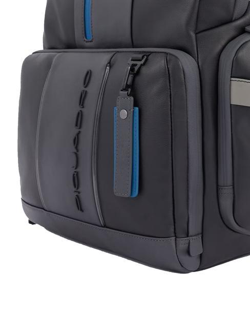 Rucksack URBAN FAST-CHECK, 15,6-Zoll-PC-Halterung, aus Leder schwarz grigiongr - PC-Rucksäcke