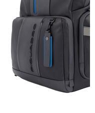 PIQUADRO Rucksack URBAN FAST-CHECK, 15,6-Zoll-PC-Halterung, aus Leder schwarz grigiongr - PC-Rucksäcke - 4