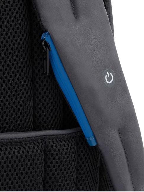 Rucksack URBAN FAST-CHECK, 15,6-Zoll-PC-Halterung, aus Leder schwarz grigiongr - PC-Rucksäcke