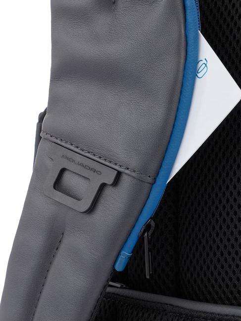 Rucksack URBAN FAST-CHECK, 15,6-Zoll-PC-Halterung, aus Leder schwarz grigiongr - PC-Rucksäcke