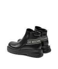 LOVE MOSCHINO SQUARE 40 Beatles-Stiefeletten aus Leder Schwarz - Damenschuhe - 3