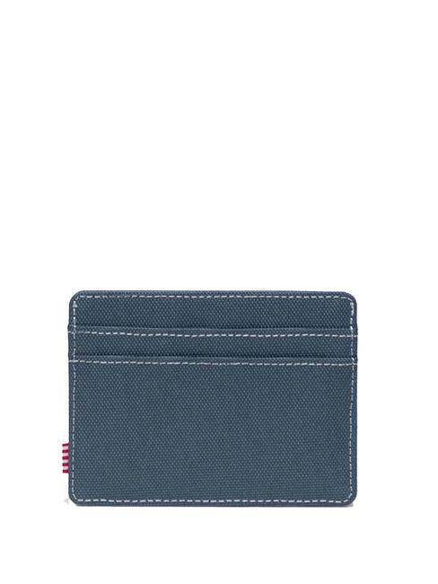 CHARLIE  Flacher Kartenhalter blaue Fata Morgana/weißer Stich - Brieftaschen Damen