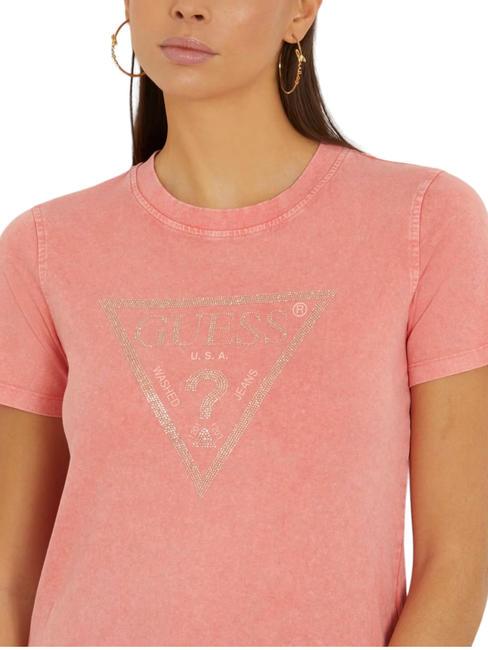 VINTAGE Baumwoll t-shirt Pfirsichkoralle - T-Shirts und Tops für Damen