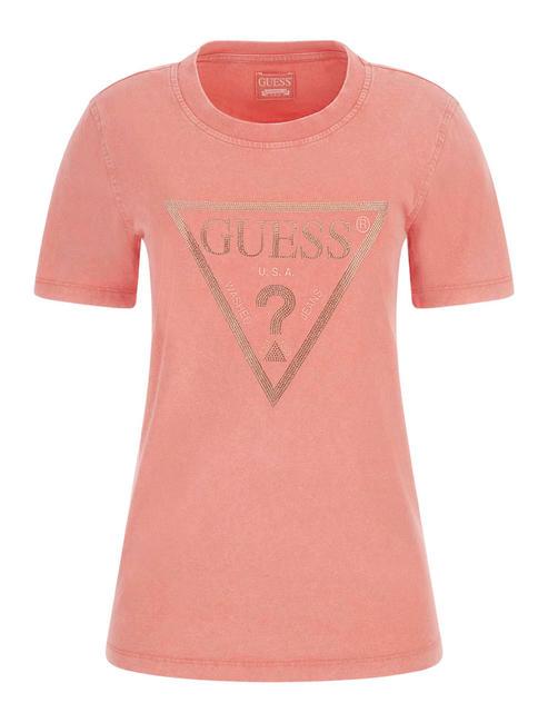 VINTAGE Baumwoll t-shirt Pfirsichkoralle - T-Shirts und Tops für Damen