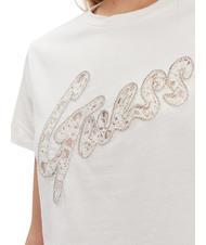 GUESS LACE Baumwoll t-shirt cremwhi - T-Shirts und Tops für Damen - 4