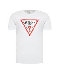 GUESS TRI LOGO Baumwoll t-shirt purweiß - Herren-T-Shirts - 4