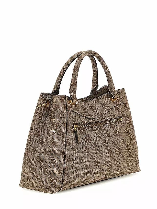 Guess Emera 4G Handtasche Mit Abnehmbarem Schultergurt Milch-Logo 
