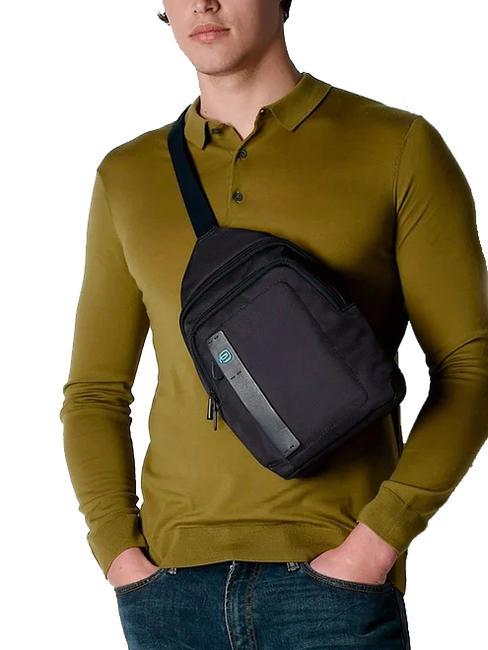 P16 Rucksacktasche mit einer Schulter schwarzer Chevron - PC-Rucksäcke