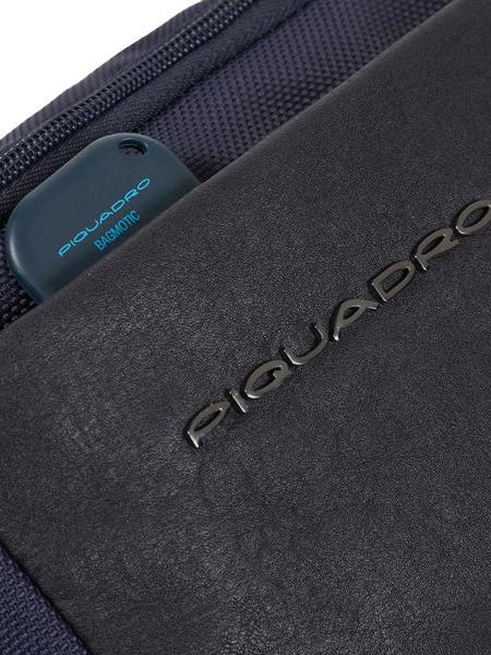 BRIEF 2 Gürteltasche aus Leder und Stoff Blau - Hüfttaschen