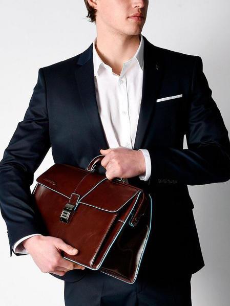 BLUE SQUARE  Arzttasche aus Leder Mahagoni - Arbeitstaschen