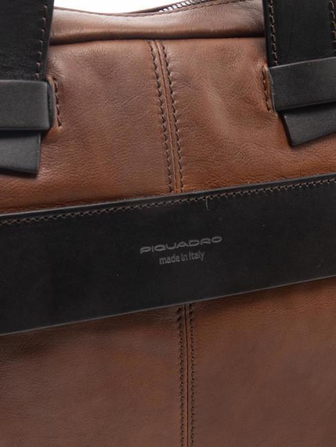 PYRAMID Aktentasche aus Leder, 15 "PC-Halter BRAUN - Arbeitstaschen