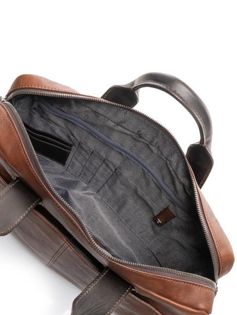 PYRAMID Aktentasche aus Leder, 15 "PC-Halter BRAUN - Arbeitstaschen