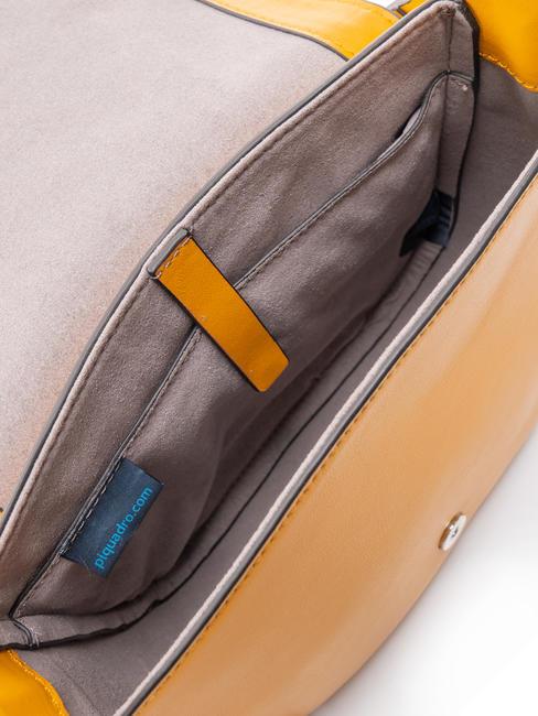 CAMPIONARIO - MUSE Mini-Schultertasche aus Leder mit Schulterriemen Gelb - Damentaschen