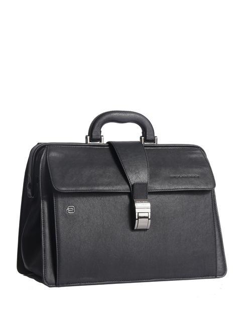 CAMPIONARIO - BLACK SQUARE Arzttasche aus Leder, 13-Zoll-PC-Halterung Schwarz - Arbeitstaschen