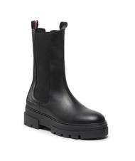 TOMMY HILFIGER MONOCHROMATIC CHELSEA Hohe Stiefeletten aus Leder - Damenschuhe