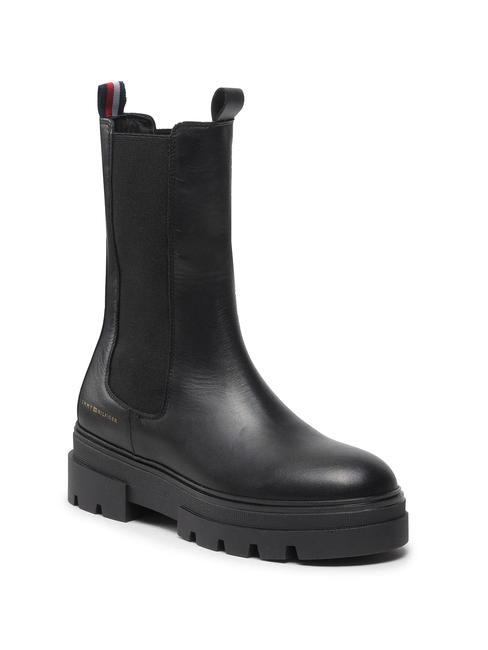 MONOCHROMATIC CHELSEA Hohe Stiefeletten aus Leder SCHWARZ - Damenschuhe
