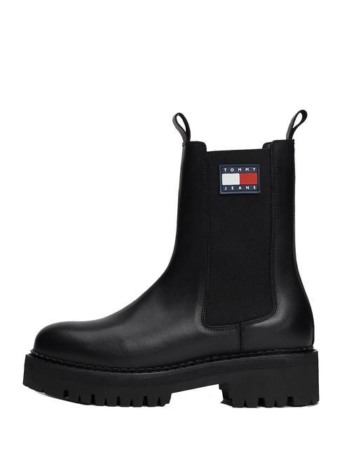 TOMMY JEANS Urban Chelsea Stiefeletten aus Leder SCHWARZ - Damenschuhe