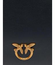 PINKO HORIZONTAL FLAT  Umhängetasche aus Leder schwarz-antikgold - Damentaschen - 3