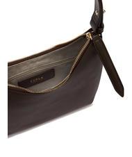 FURLA GOCCIA Umh&auml;ngetasche aus geh&auml;mmertem Leder Schokolade - Damentaschen - 5