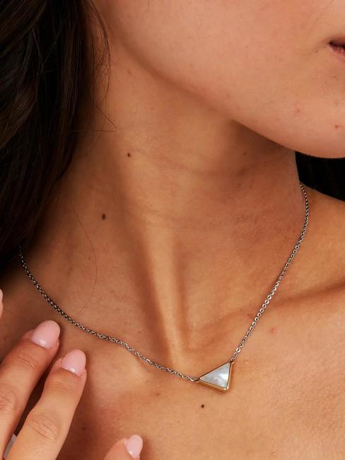 TRILLIANT Perlmuttfarbene Dreieckskette SILBER - Halsketten