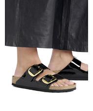 BIRKENSTOCK ARIZONA BIG BUCKLE Lackpantoffel Schwarz - Damenschuhe - 7