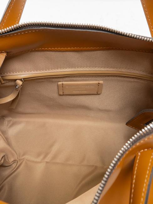 ORIGAMI Handtasche mit Schultergurt aus Leder bräunen - Damentaschen