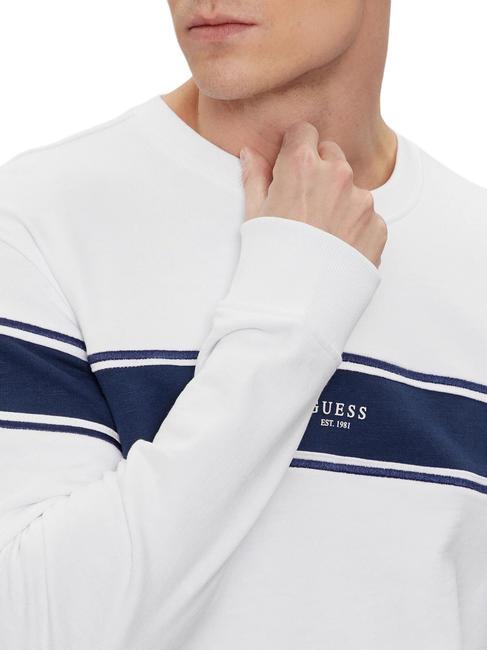 INSERTED STRIPE Sweatshirt aus Baumwolle mit Rundhalsausschnitt purweiß - Sweatshirts Herren