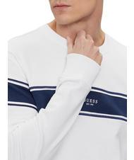 GUESS INSERTED STRIPE Sweatshirt aus Baumwolle mit Rundhalsausschnitt purweiß - Sweatshirts Herren - 3