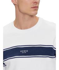 GUESS INSERTED STRIPE Sweatshirt aus Baumwolle mit Rundhalsausschnitt purweiß - Sweatshirts Herren - 4
