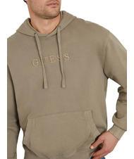 GUESS FINCH TERRY Oversize-Sweatshirt mit Tasche und Kapuze Schiefer Taupe Multi - Sweatshirts Herren - 3