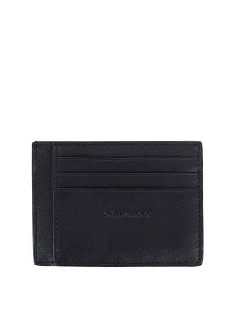 BLACK SQUARE Flaches Kartenetui aus Leder Schwarz - Brieftaschen Herren