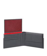 PIQUADRO URBAN Geldbörse mit Überschlag, aus Leder grau schwarz - Brieftaschen Herren - 3