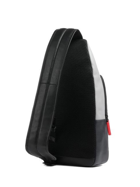 URBAN One-Shoulder-Tasche aus Leder grau schwarz - PC-Rucksäcke