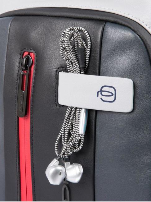 URBAN One-Shoulder-Tasche aus Leder grau schwarz - PC-Rucksäcke