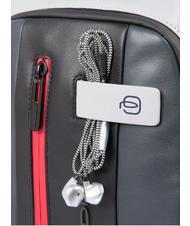 PIQUADRO URBAN One-Shoulder-Tasche aus Leder grau schwarz - PC-Rucksäcke - 3