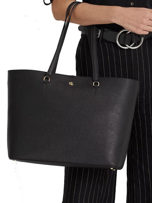 KARLY  Gro&szlig;e Tragetasche aus Leder SCHWARZ - Damentaschen