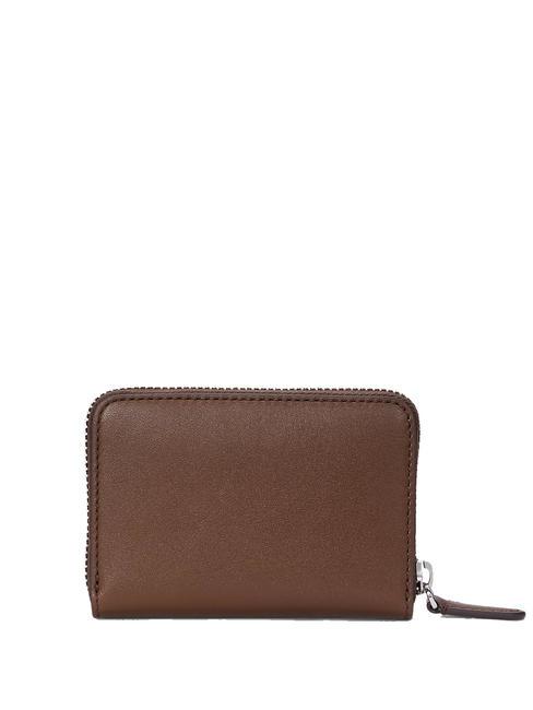 Geldbörse zip piccolo in Haut Kleine Geldbörse aus Leder mit Reißverschluss dunkles Mahagoni - Brieftaschen Damen