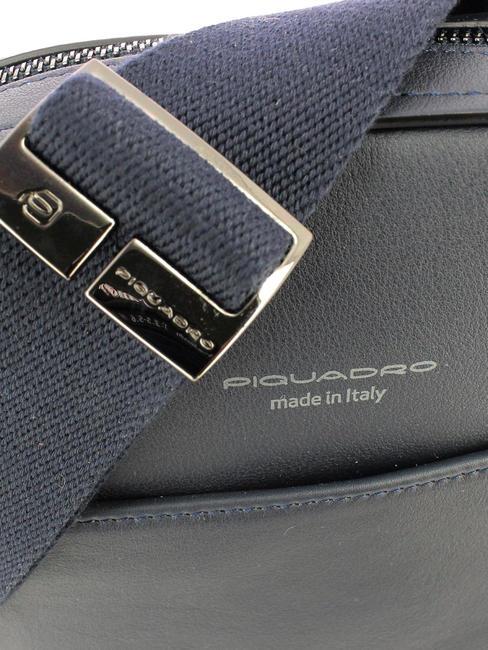 CAMPIONARIO - DAVID Umh&auml;ngetasche aus Leder f&uuml;r iPad Blau - Umh&auml;ngetaschen Herren