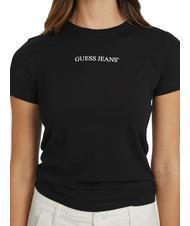 GUESS JEANS SLIM LOGO Slim-Fit-Stretch-T-Shirt jetbla - T-Shirts und Tops f&uuml;r Damen - 3