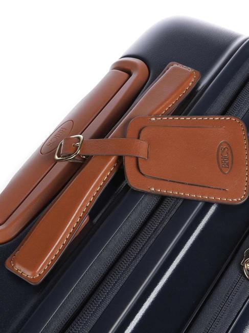 BELLAGIO Erweiterbarer Kabinentrolley mit PC und USB-Anschluss blau / Leder - Handgepäck