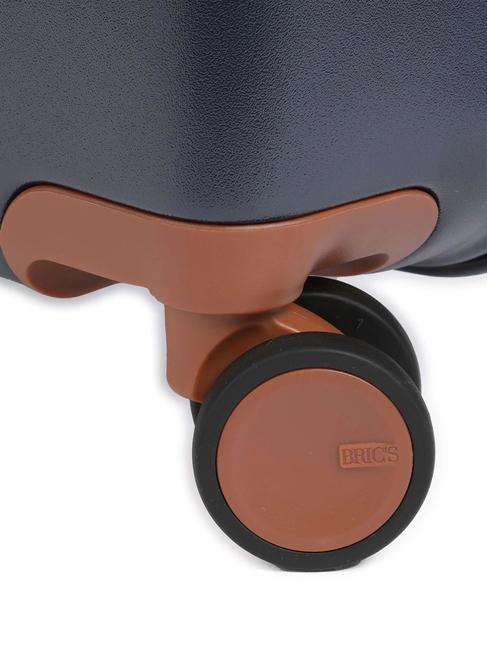 BELLAGIO Erweiterbarer Kabinentrolley mit PC und USB-Anschluss blau / Leder - Handgepäck