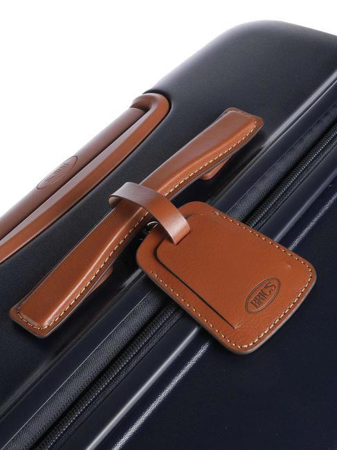 BELLAGIO Großer erweiterbarer Trolley blau / Leder - Harte Trolleys