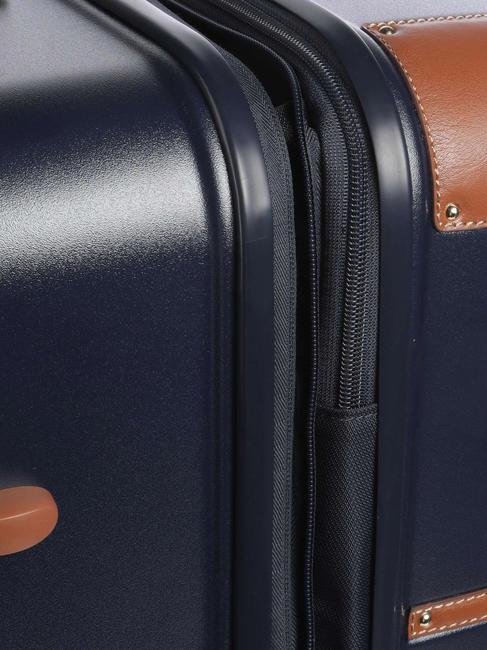 BELLAGIO Großer erweiterbarer Trolley blau / Leder - Harte Trolleys