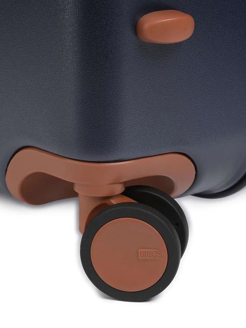 BELLAGIO Großer erweiterbarer Trolley blau / Leder - Harte Trolleys