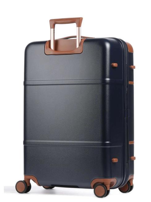 BELLAGIO Mittelgroßer, erweiterbarer Trolley blau / Leder - Harte Trolleys