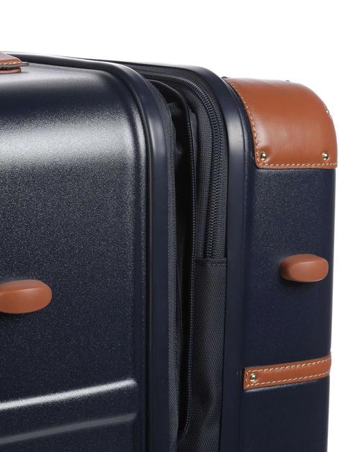 BELLAGIO Mittelgroßer, erweiterbarer Trolley blau / Leder - Harte Trolleys